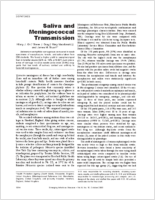 Saliva and Meningococcal Transmission