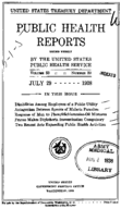 Public Health Reports  v 53 no 30  cover