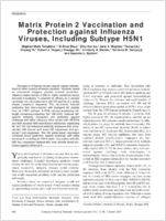 Matrix Protein 2 Vaccination and Protection against Influenza Viruses Including Subtype H5N1
