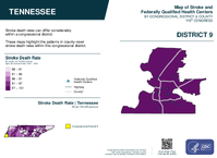 TN Congressional District 09 Stroke and Federally Qualified Health Centers Map 119th Congress