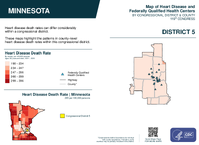 MN Congressional District 05 Heart Disease and Federally Qualified Health Centers Map 119th Congress
