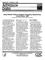InjuryRelated Visits to Hospital Emergency Departments United States 1992