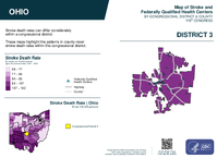 OH Congressional District 03 Stroke and Federally Qualified Health Centers Map 119th Congress