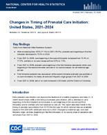Changes in Timing of Prenatal Care Initiation United States 20212024