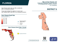 FL Congressional District 08 Heart Disease and Federally Qualified Health Centers Map 119th Congress