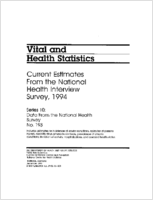 Current estimates from the National Health Interview Survey 1994
