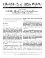 Do Public Schools Provide Optimal Support for Children With Diabetes