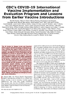 CDCs COVID19 International Vaccine Implementation and Evaluation Program and Lessons from Earlier Vaccine Introductions