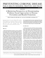 A Marketing Perspective on Disseminating Evidencebased Approaches to Disease Prevention and Health Promotion