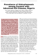 Prevalence of Histoplasmosis among Persons with Advanced HIV Disease Nigeria