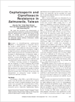 Cephalosporin and Ciprofloxacin Resistance in Salmonella Taiwan