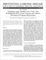 Adapting Logic Models Over Time The Washington State Heart Disease and Stroke Prevention Program Experience