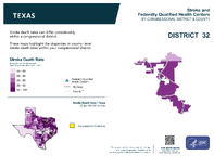 TX Congressional District 32 Stroke and Federally Qualified Health Centers Map 118th Congress