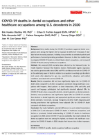 COVID19 Deaths in Dental Occupations and Other Healthcare Occupations Among US Decedents in 2020
