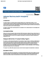 Laborer Electrocuted in Maryland FACE 8709