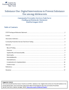 Substance Use Digital Interventions to Prevent Substance Use among Adolescents
