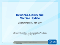 Influenza activity and vaccine update