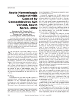 Acute Hemorrhagic Conjunctivitis caused by Coxsackievirus A24 Variant South Korea 2002