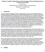 Results of a Cognitive Testing Study to Examine the Impact of Record Keeping Practices in LongTerm Care Facilities