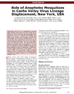 Role of Anopheles Mosquitoes in Cache Valley Virus Lineage Displacement New York USA
