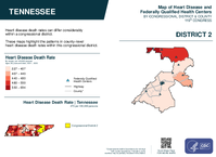 TN Congressional District 02 Heart Disease and Federally Qualified Health Centers Map 119th Congress