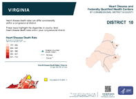 VA Congressional District 10 Heart Disease and Federally Qualified Health Centers Map 118th Congress