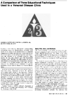 A comparison of three educational techniques used in a venereal disease clinic