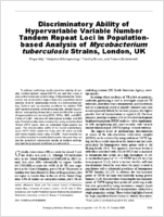 Discriminatory Ability of Hypervariable Variable Number Tandem Repeat Loci in Populationbased Analysis of Mycobacterium tuberculosis Strains London UK