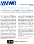Disparities in COVID19 Vaccination Coverage Between Urban and Rural Counties  United States December 14 2020April 10 2021