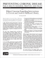Ethical Concerns Regarding Interventions to Prevent and Control Childhood Obesity