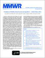 MMWR Morbidity and Mortality Weekly Report Vol 65 No 6 February 19 2016