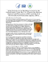 Joint Statement on Bed Bug Control in the United States from the US Centers for Disease Control and Prevention CDC and the US Environmental Protection Agency EPA 2010