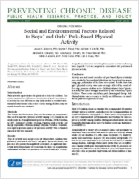 Social and Environmental Factors Related to Boys and Girls ParkBased Physical Activity