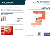 CO Congressional District 06 Heart Disease and Federally Qualified Health Centers Map 119th Congress