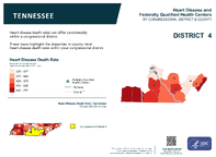 TN Congressional District 04 Heart Disease and Federally Qualified Health Centers Map 118th Congress