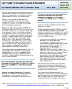 Fact Sheet for Healthcare Providers CDC Influenza SARSCoV2 Flu SC2 Multiplex Assay July 2 2020