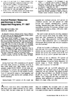 Alcohol Problem Resources And Services In State Supported Programs Fy 1987