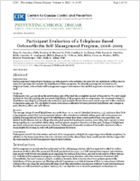 Participant Evaluation of a TelephoneBased Osteoarthritis SelfManagement Program 20062009