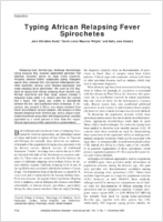 Typing African Relapsing Fever Spirochetes
