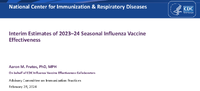 Interim Estimates of 202324 Seasonal Influenza Vaccine Effectiveness