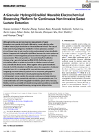 A Granular HydrogelEnabled Wearable Electrochemical Biosensing Platform for Continuous NonInvasive Sweat Lactate Detection