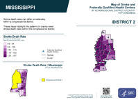 MS Congressional District 02 Stroke and Federally Qualified Health Centers Map 119th Congress