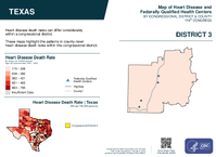 TX Congressional District 03 Heart Disease and Federally Qualified Health Centers Map 119th Congress