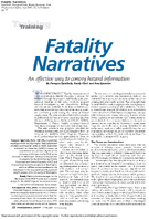 Fatality Narratives An Effective Way to Convey Hazard Information