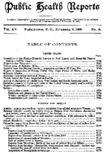 Public Health Reports  v XV no 45  table of contents