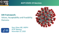 EtR framework  values acceptability and feasibility domains