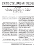 An Emergency Medical Services Toolkit for Improving Systems of Care for Stroke in North Carolina