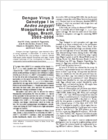 Dengue Virus 3 Genotype I in Aedes aegypti Mosquitoes and Eggs Brazil 20052006