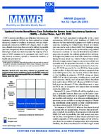 Updated Interim Surveillance Case Definition for Severe Acute Respiratory Syndrome SARSUnited States April 29 2003
