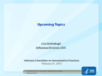 Upcoming topics